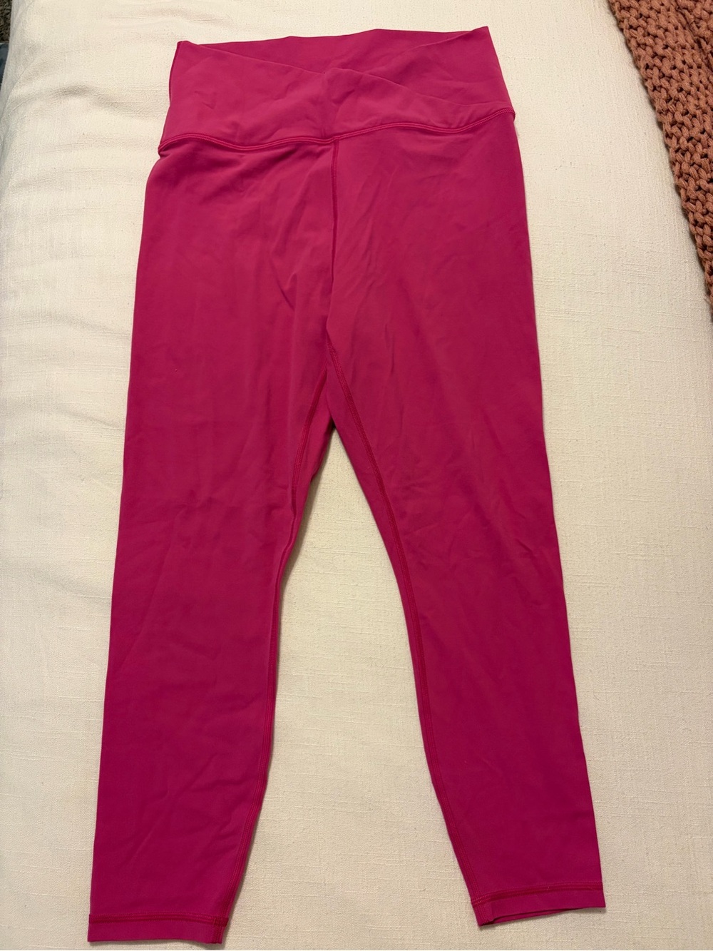 Athleta Hot Pink High-Waist Leggings- transcend crossover 7/8 tight